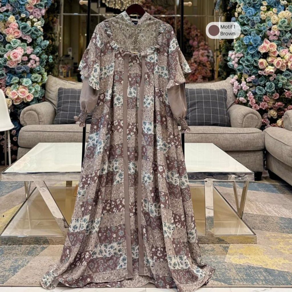 Haniya Dress – Gaun Muslimah Berlapis Elegan