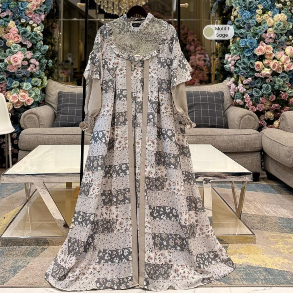 Haniya Dress – Gaun Muslimah Berlapis Elegan