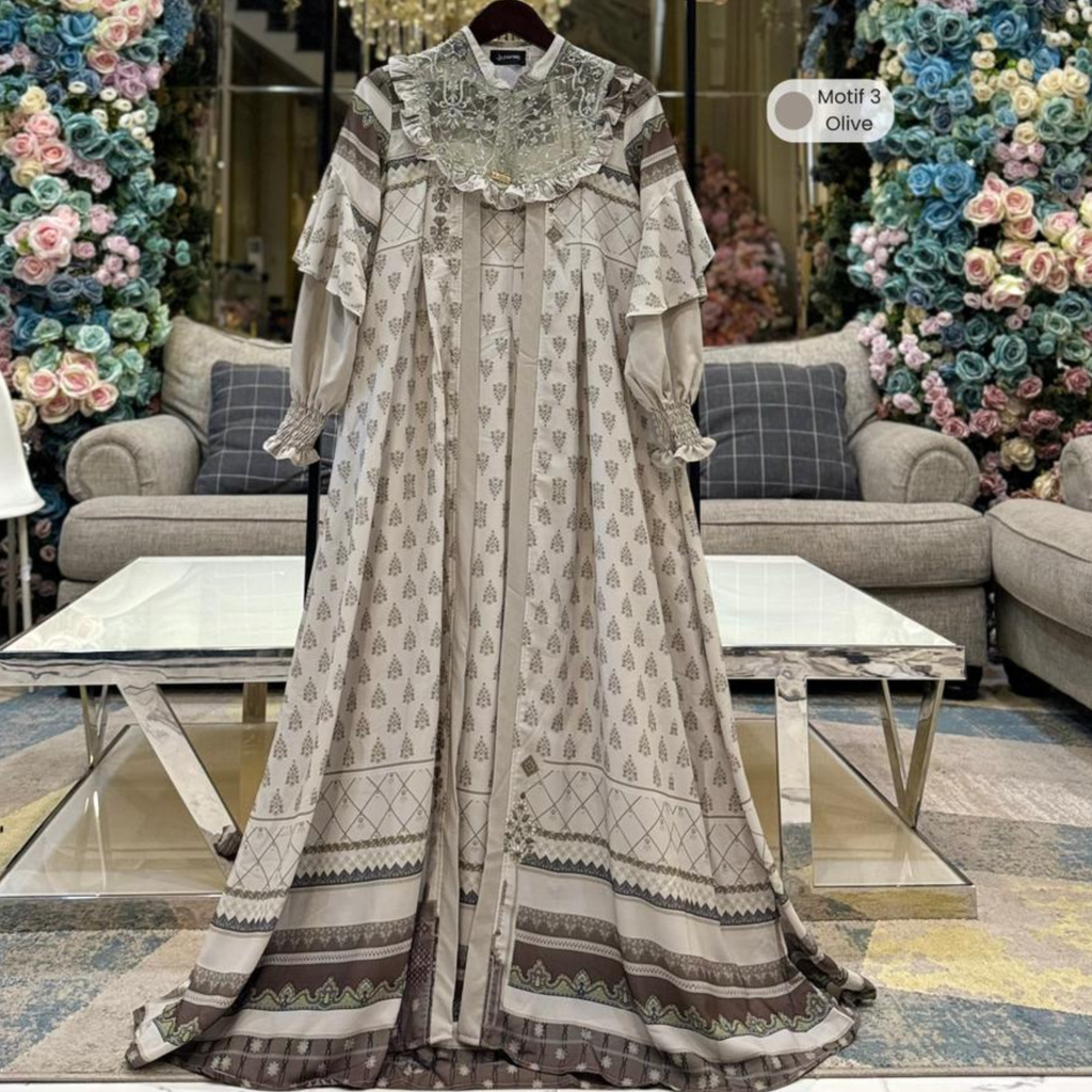 Haniya Dress – Gaun Muslimah Berlapis Elegan